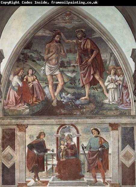 Domenicho Ghirlandaio Taufe Christ und Thronende Madonna mit den Heiligen Sebastian und julianus